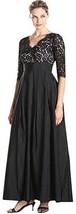 Unomatch Women Plus Size Lace Stitching Long Party Maxi Dress Black (18,... - $39.19