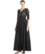 Unomatch Women Plus Size Lace Stitching Long Party Maxi Dress Black (18,... - £30.78 GBP