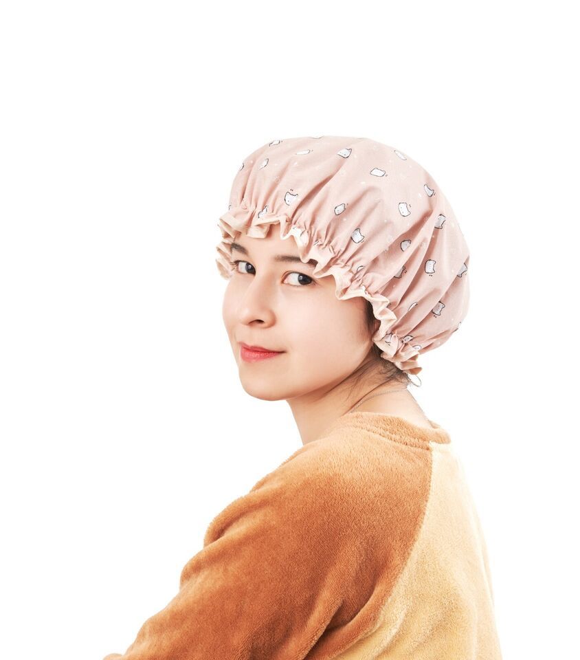 shower hat cap double layer hat salon cover adjustable reusable shower cap - $4.83