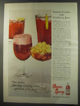 1956 Ocean Spray Cranberry Juice Ad - Summer Coolers with Cranberry Juice - $18.49
