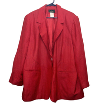 Vintage Harve Benard Holtzman Single Button Linen Jacket Womens 20W Lined Red - £25.33 GBP