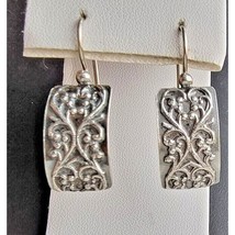 SILPADA DESIGNER VINTAGE 925 STERLING SILVER SCROLL HEART SQUARE EARRING... - $81.97