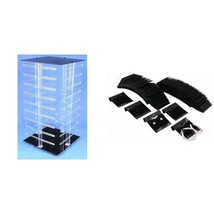 Acrylic Revolving Rotating Displays &amp; Black Flocked Earring Cards 101 Pcs - £30.60 GBP