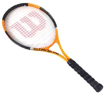 Wilson Titanium 3 Soft Shock Tennis Racket Black/Orange 4-3/8 L3 - £15.13 GBP