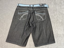 Red Ape Shorts Mens 44 (42&quot;) Black Denim Jean Wide Leg Baggy Hip Hop Y2K... - $29.69