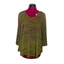 Entro Anthropologie Top Heather Green Black Women Caged Back Size Large - £17.69 GBP