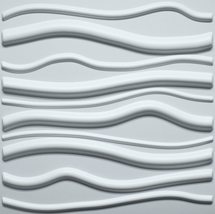 Dundee Deco 3D Wall Panels - Contemporary Waves Paintable White PVC Wall Panelin - £6.15 GBP+