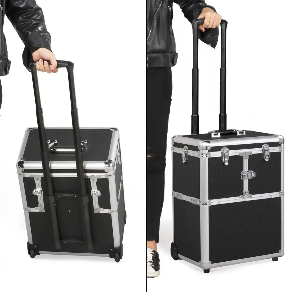 Professional Rolling Makeup Case, Portable Trolley with Mirror &amp; Large Storage,  - £123.97 GBP