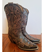 Ariat Shelleen Boots Size 7 B 7 Brown Leather Embroidered Western 10006755 - $67.72
