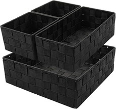 Elong Home Woven Basket, Set Of 4, Grey, Handmade Small Storage Basket With - £29.82 GBP