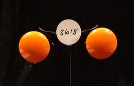 Vintage Orange Button Clip On Earrings - £8.60 GBP
