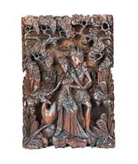 Radha Krishna in Vrindavan Carved Wooden Decorative Panel - £297.25 GBP