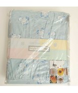 Vintage Bright Futures Teddy Bear Blocks Baby Crib Skirt Dust Ruffle Blu... - $40.73 CAD
