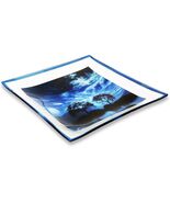 GAC Square Tempered Glass Dinner Plates, 10.5 Inch Blue, Set of 2 - $27.71