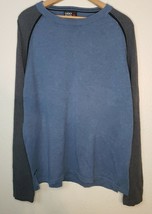 Lucky Brand Longsleeve Sweater Large Pullover Blue Gray Color Blocking  90s Y2k - £11.67 GBP