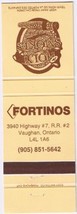 Matchbook Cover Fortinos Vaughan Ontario Holy Smoke - $0.71