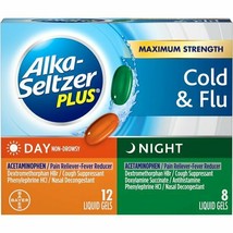 Alka-Seltzer Plus Day &amp; Night Multi-Symptom Cold &amp;amp Flu Liquid Gels 20... - £15.81 GBP