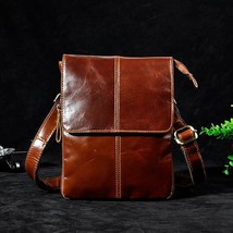 Genuine Leather Messenger Crossbody Shoulder Bags Men Loops Belt Multi-function  - £43.31 GBP