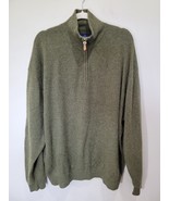 ALAN FLUSSER 100% CASHMERE 1/4 ZIP SWEATER Green Size XXL - €32,69 EUR