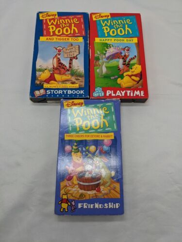 Lot Of (3) Disney Winnie The Pooh VHS Tapes **One Has Wrong Case** - $14.85