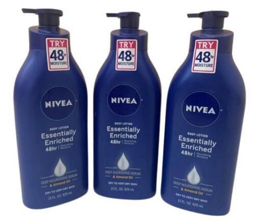 Primary image for Nivea Essentially Enriched w/ Nourishing Serum & Almond Oil 21 fl. oz (3 Pack)