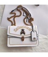 LYN ACCS Medium PU Chain Strap WOC Shoulder Bag Embroidery Bee Buckle White - $1,142.18 MXN