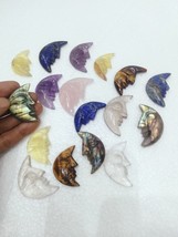 3pcs Set Random Pick Crystal Carved beautiful Crescent Moon Stone Gemsto... - $21.60