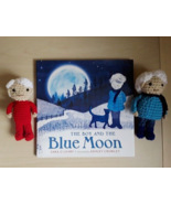 Blue Moon Boy &amp; Book, crochet doll, amigurumi - $24.75