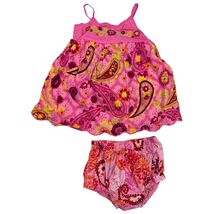 Koala Kids Baby Girls Pink Paisley Floral Sun Dress Bloomers Set 6-12 NE... - $11.88