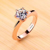 Luxury Classic 18K White Gold Color Ring Solitaire 2 Carat Zirconia Ring Size 7 - £13.44 GBP