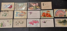 Birthday Greetings Antique Lot 15 Ephemera Postcards Sent/Unsent 1910 Collection - £21.93 GBP