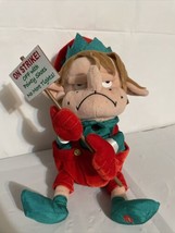 Gemmy~Santa Elf Motion On Strike Sign. Sings Take This Job &amp; Shove It. Plush - £23.05 GBP
