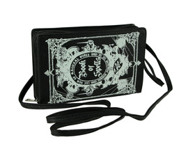 Black and White Glow in the Dark Book of Spells Crossbody Purse - £34.13 GBP
