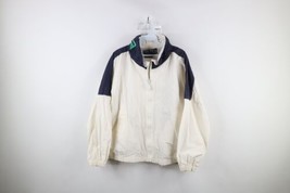 Vintage 90s Nautica Mens Size Medium Distressed Spell Out Sailing Jacket White - £43.48 GBP