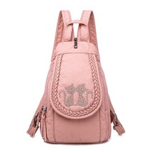 High Quality Backpack for Women 2022 New White Leather Backpack School Bag for T - £22.25 GBP