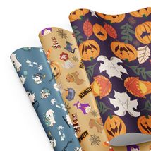 Halloween Wrapping Paper (3 Sheets, 28.75&quot; x 19.75&quot;, Matte Finish, 70# T... - £15.94 GBP