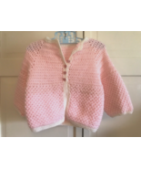 VINTAGE BABY GIRL PINK HAND KNITTED SWEATER  MINT COND. - $225.80 MXN