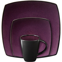 Gibson Soho Lounge Square 16-piece dinnerware set Purple - £83.19 GBP