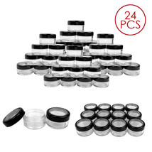 24 Pieces 10G/10Ml Acrylic Transparent Round Sifter Container Jar With Clear Lid - £17.55 GBP