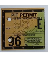Motor Pit Stop Gate Stub Crew Permit 1996 - $4.95