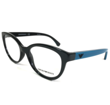 Emporio Armani Eyeglasses Frames EA 3104 5017 Black Blue Thick Rim 52-17... - $41.86