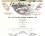 Eaton&#39;s Chicken House Menu Wilshire at Ardmore in Los Angeles California... - $59.55