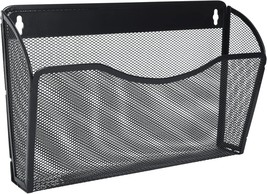 EasyPAG A4 Mesh Wall File Holder – 1 Pocket Landscape Mail Organizer Black - $33.15 CAD