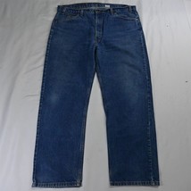 Vtg Levi&#39;s 40 x 30 505 Straight Leg Orange Tab Dark Denim Jeans - £27.52 GBP