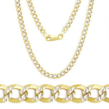 3.9mm Cuban Curb Sterling Silver Yellow Men&#39;s Link Chain Necklace Italy - £22.49 GBP