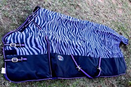 78&quot; 1200D Turnout Waterproof Horse Tough WINTER BLANKET HEAVY Zebra 560G - $83.99+