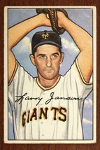 Vintage Baseball Card 1952 Bowman #90 Larry Jansen Pitcher New York Giants - £9.06 GBP