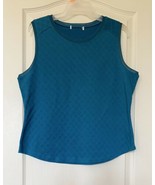 Womens Sleeveless Pullover Teal Blue Sweater with Argyle Design, Size XL  - £12.15 GBP