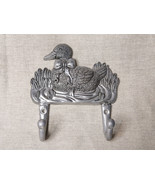 Vintage Aluminium, Duck In Pond, Wall Mountable Double Hooks - $45.05