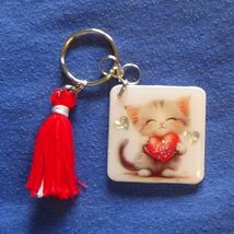 Cute Kitty - Handmade Keychain - $15.00